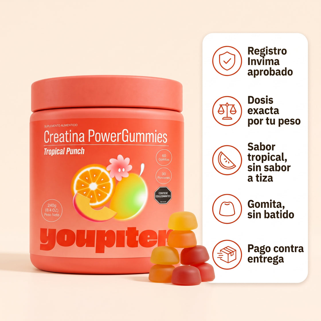 🍑 Gomitas de Creatina Youpiter®
